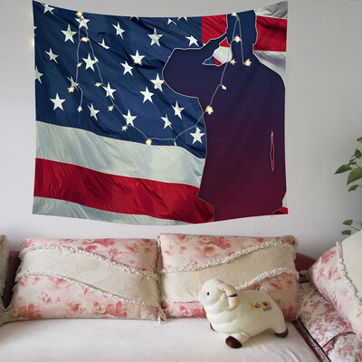 

Gobestart Independence Day Print Family Tapestry Light String Combination Wall Decor15x2m