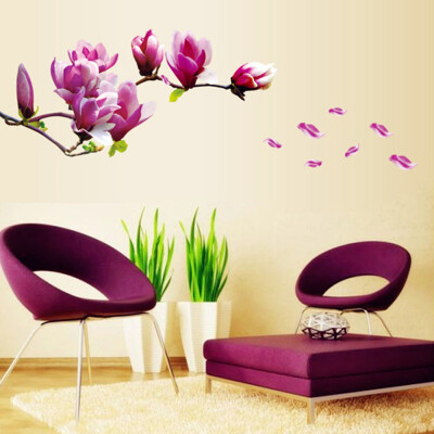 

Beautiful Mangnolia Flowers Removable Wall Art Decals Vinyl Stickers Wallpaper Mural