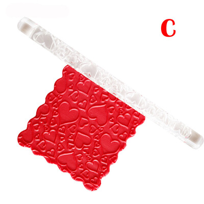 

Siaonvr Embossing Acrylic Rolling Pin Fondant Sugar Craft Cake Baking Decorating Tool