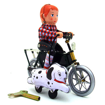 

YIWULATinplate Nostalgic Clockwork Chain Toy Photography Props Nostalgic Bicycle