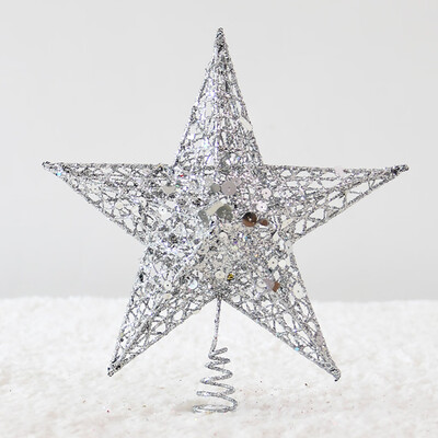 

Gobestart Christmas Tree Top Sparkles Stars Hang Xmas Decoration Ornament Treetop
