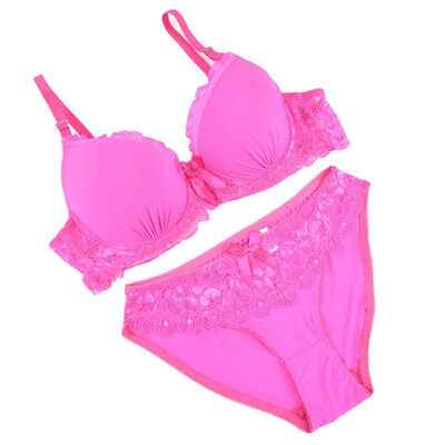 

ROPALIA New Solid Lace Bra Brief Sets Sexy Underwear Womens Push Up Female Bra