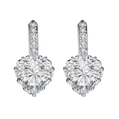 

1 Pairs Fashion Women Multi color Crystal Heart Earrings Weeding Bride Jewelry