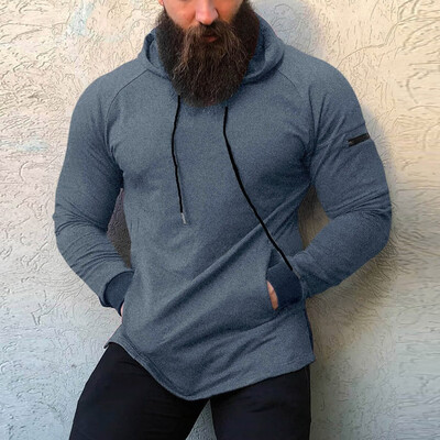 

Toponeto Mens Fashion Autumn Winter Hooded Long Sleeved Sweater Sports Running Coat