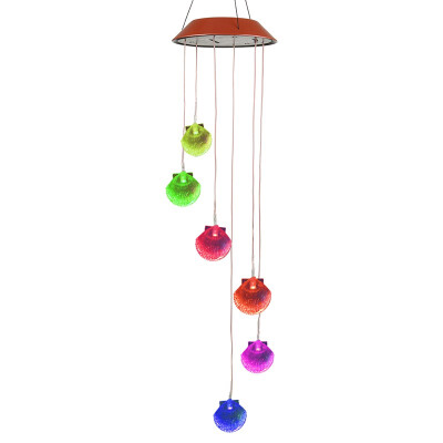 

Solar Color Changing LED Sea Shell Wind Chimes Balcony Garden Child Room Decor Light Lamp Easy To Install US