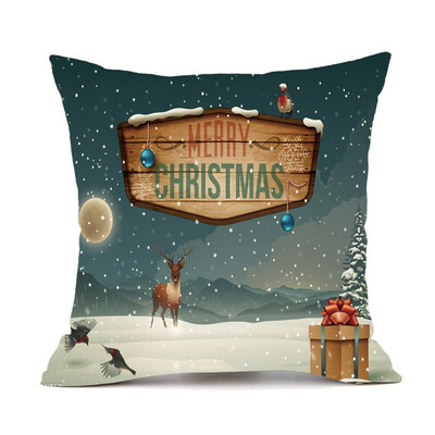 

Tailored Merry Christmas Pillow Cases Cotton Linen Sofa Cushion Cover Home Decor