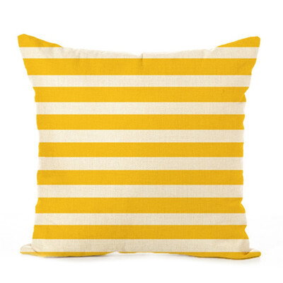 

18" Yellow Linen Flax Pillow Case Sofa Waist Throw Cushion Cover Home Decor UK