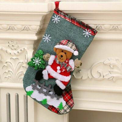 

Red Large Christmas Stocking Xmas Santa Claus Gift Bag Home Decor