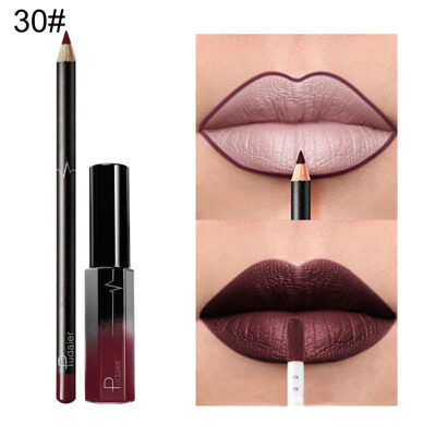 

2Pcs Waterproof Matte Lipliner Pen Long Lasting Lip Gloss Glaze Lipstick Makeup