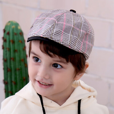 

Children Plaid Pattern Classic Style Baby Fashion Cap Toddler Boy Autumn Berets Hat