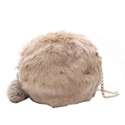 

Women Plush Ball Shape Faux Fur Cross Body Shoulder Bag Phone Wallet Purse Gift