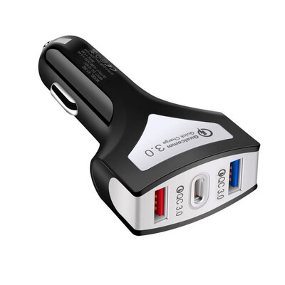 

12-24V Universal Dual USB Phone Car Charger QC30 Fast Charge Type-C Port