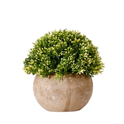 

Simulation Plastic Plant Artificial Green Plant Fake Bonsai Potted For Short Needle Grass Festive Party Decorative Crafts