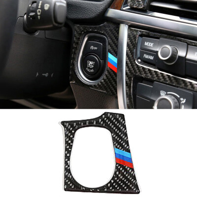 

Carbon Fiber Engine Start Stop Button Switch Cover Trim Parts For BMW 34 Series