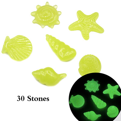 

3060100200500PCSDIY Home Decor Luminous Sea Conch Shell Starfish Colorful Glow in Dark Pebbles Rocks Stone for Aquarium Fish T