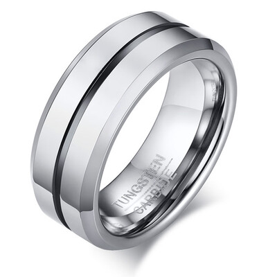 

Fashion Thin Blue Line Tungsten Ring 8MM Tungsten Carbide Rings for Men