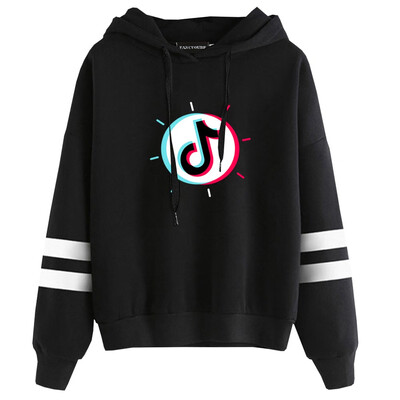 

New Women Fashion Tiktok Printed Hoodie Casual Long Sleeve Striped Hooded Pullover Sweatshirt