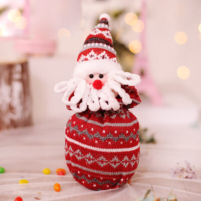 

Siaonvr Christmas Sled Shape Portable Candy Bag Cartoon Deer Pattern Apple pouch Snowman
