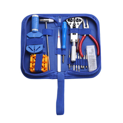 

34pcs Blue Watch Repair Tool Set Dismantling Back Cover Replacing Watch Battery Tool Professional Clock Repair Kit