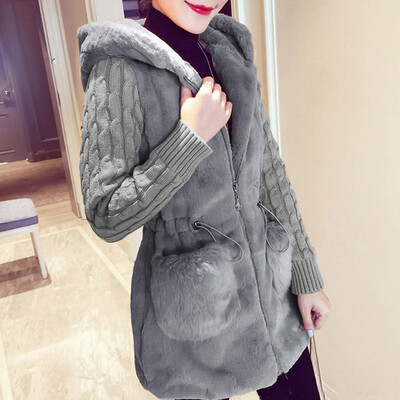 

Tailored Women Winter Cardigan Knitting Plush Hoodies Jacket Warm Outerwear Coat