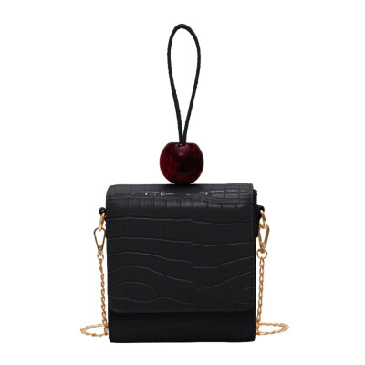 

Fashion Women Crocodile Skin Chain Bead Square Crossbody Shoulder Bag Handbag