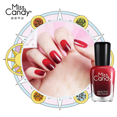 

Miss Candy Healthy Manicure Tasteless Long Lasting Tear Nail Polish Color Nail Polish Nihai Light Temperature Change Bean Paste Purple NL002