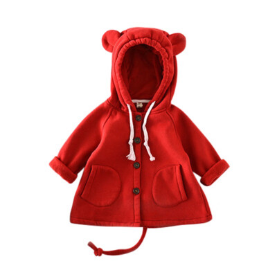 

Children Girls Outerwear Jackets Winter Thick Coat Hooded Fashion Clothing Girls