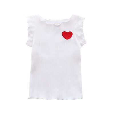 

Children Girl Clothing Fashion Baby Girl Cotton Heart-Shaped Printing Sleeveless O-Neck Top Kids Toddler Casual Summer Vest