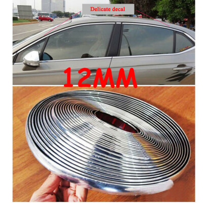 

12MM15M New Chrome Car Auto Moulding Strip Trim Bumper Protector Bright Silver