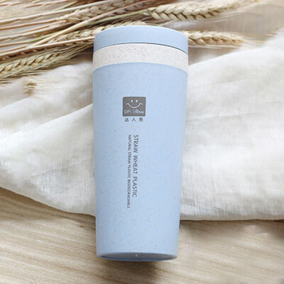

Toponeto Kitchen Wheat Straw Double Insulated Gift Mug Tumbler With Lid Eco-friendly