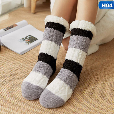 

1 Pair Long Thicken Fleece Lined Socks Women Soft Warm Cozy Fuzzy Slipper Socks