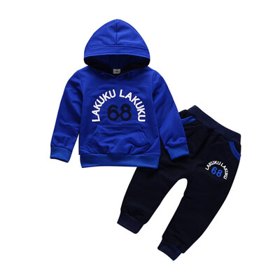 

Autumn Childrens Long Sleeve Clothes Set Baby Boy Girl 68 Letters Casual Hooded Sweater Two-Piece Fashion Childrens Clothing