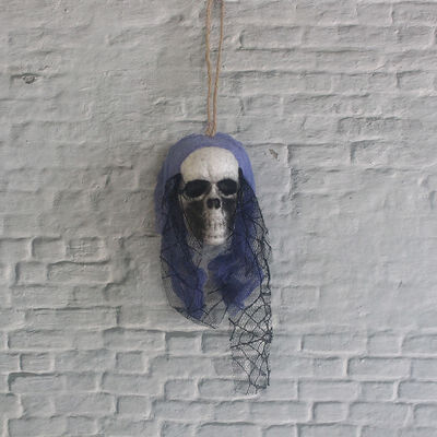 

Foam Lace Simulation Head Skeleton For Halloween Household Simulation Head Skeleton Hanging Decoration