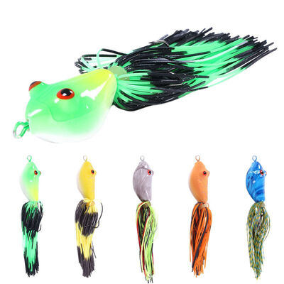 

5pcsSet Frog Artificial Ray Frog Soft Fishing Lures 86g 1 Hooks Top water Ray Soft Bait Winter fishing Accessories