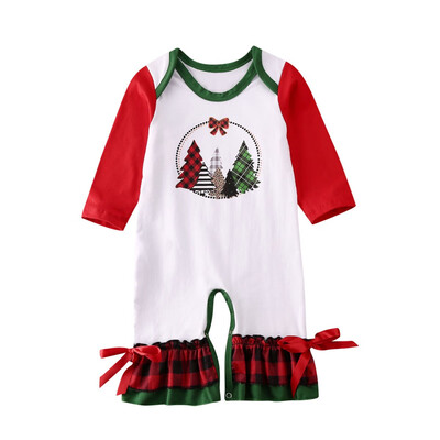 

Christmas Tree Newborn Kids Baby Girls Clothes Ruffle Romper Jumpsuit Outfit