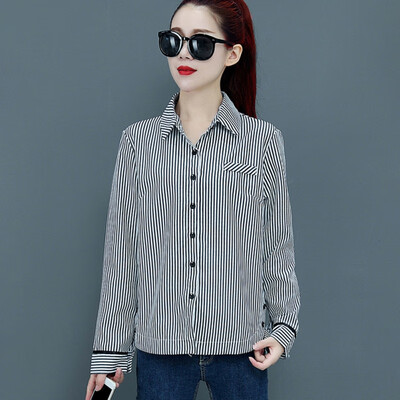 

Blouses Women Plaid Long Sleeve Turndown Collar 2019 Autumn New Fashion Casual Lapel Plus Size Female Tops OL Office Blouse