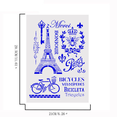 

DIY Tower Printing Mold Bicycle Plastic Coffee Stamping Spray Stencil Cake Decoration Tool