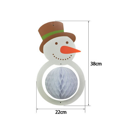 

1Pc DIY Christmas Tree Hat Snowman Paper Honeycomb Ball Christmas Party Decorations Xmas Pendant Drop Ornaments