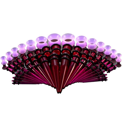 

Acrylic Ear Stretching Kit Tapers Plugs Silicone Tunnels Gauges Expander 14G-00G Jewelry 50 Pieces Set