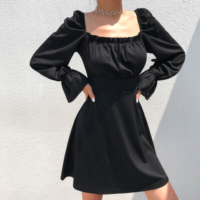 

Women Back Lace Up Dresses Long Sleeve Bandage Dress Vintage Sexy Vestidos