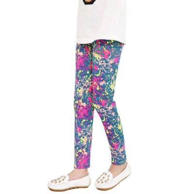 

Fashion Spring Summer Girls Leggings Casual Fashion Vintage Flower Kids Legging Elastic Waist Childrens Girls Pants 8-14 Year