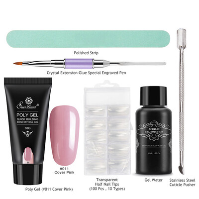 

6PcsSet Poly Gel Nail Art Kit Quick Building Gel UV LED Builder Soak Off Gel Nail Extension Tools