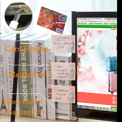 

Toponeto 2PC Computer Monitor Screen Memo Board Pads Side Panel Sticky Reminder Holders
