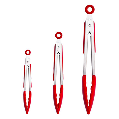 

3Pcs Stainless Steel Silicone Kitchen Tongs Buffet Food Clip Salad Tongs Steak Clip Kitchen Accessory 7\9\12Inch