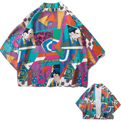 

Tailored Summer Japanese Five Point Sleeves Kimono Mens And Womens Cloak Jacke Top Blouse