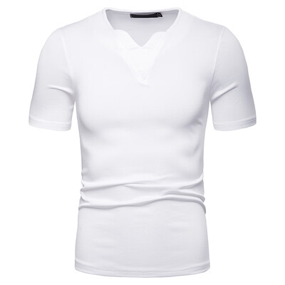 

Toponeto Fashion Mens Casual Pure Color Slim Fit Short Sleeve Sports Shirt Top Blouse