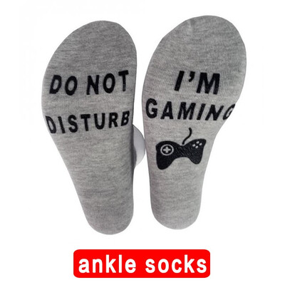 

Newly Unisex Novelty Socks Do Not Disturb I Am Gaming Funny Letter Printed Socks