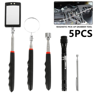 

5pcs Magnetic Telescoping Pickup Grabber Tool Extendable Tool Kit with LED Light with Telescoping Handle 360° Swivel