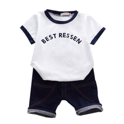 

Baby Boys Print Letter T-ShirtShort Pants High Quality 2pcs Sets Kids Children New Summer Soft Cotton Fashion Clothing Sets