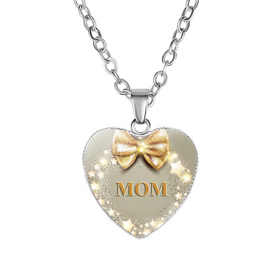 

1 Pcs Mom Love Heart Necklace Jewelry Pendant Mothers Day Mother Birthday Gift